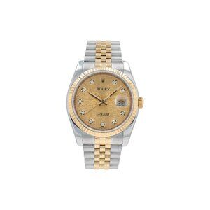 Rolex Datejust  116233 36mm Champagne Jubilee Diamonds Dial Fluted Bezel Jubilee